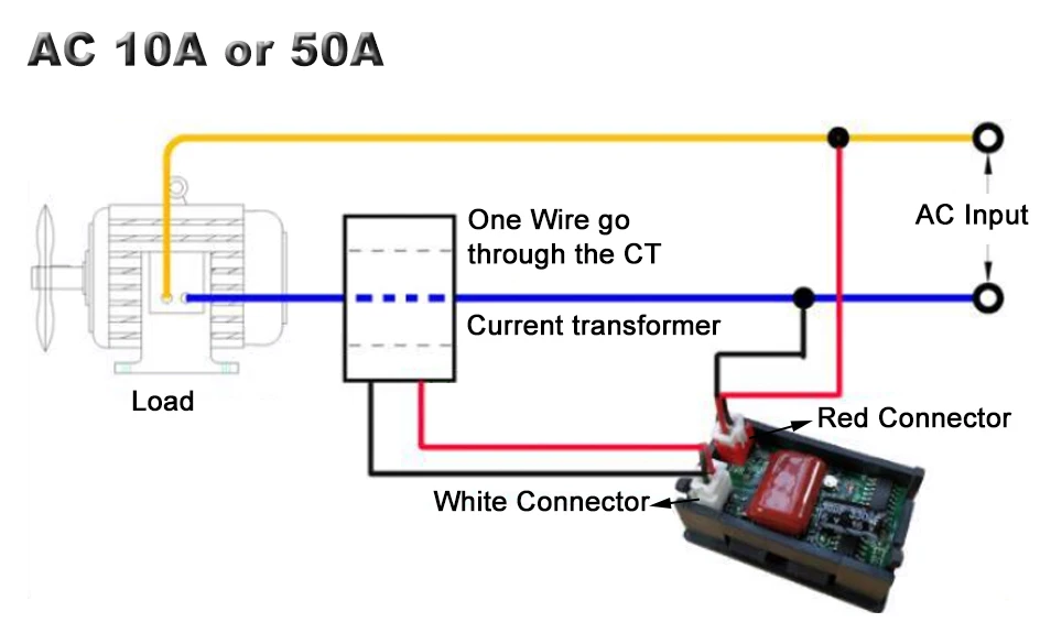 AC 50A 100A ampere voltage meter