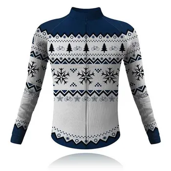 

Christmas Theme Winter long sleeves Jerseys Fleece man red blue cycling clothing MTB Mountain Bike wear clothes Ciclismo