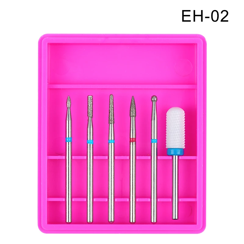 6PCS Ceramic Diamond Nail Drill Bits Set Tungsten Carbide Milling Cutter Manicure Pedicure Gel Remover File Electric Machine Bit - Цвет: 2