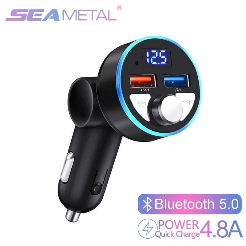 Автомобильный FM-передатчик Bluetooth 5 0 4.8A быстрая зарядка автомобильное зарядное