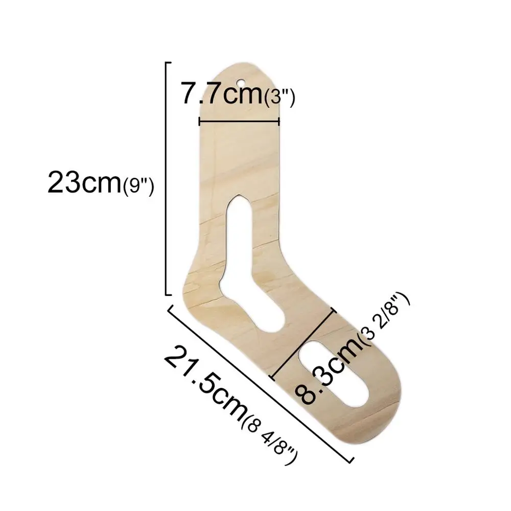 2PCs Natural Color Wooden Hollow Handmade Hand Knitting Socks Blocker Stretchers Sock Model board for Children Adult