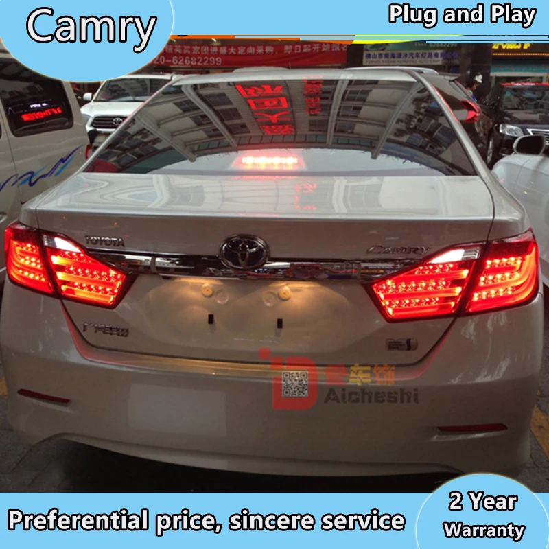 4 шт. автомобильный стильный светодиодный задний светильник для Toyota Camry 2012 2013 задний противотуманный фонарь+ тормозной светильник+ задний светильник+ Динамический сигнал поворота