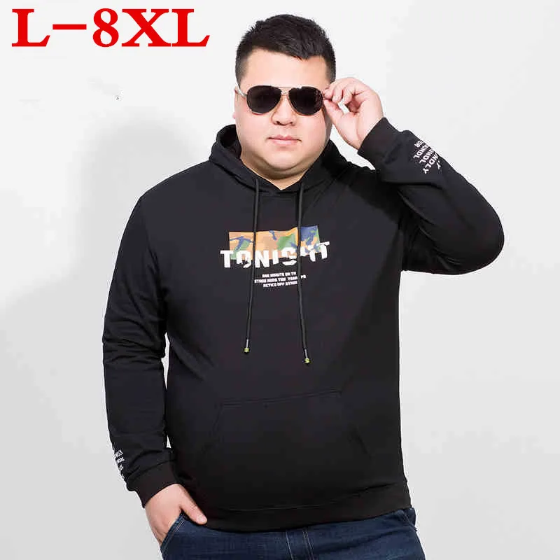 8XL7XL размера плюс футболка для мужчин модный бренд с капюшоном шить дизайн топы и