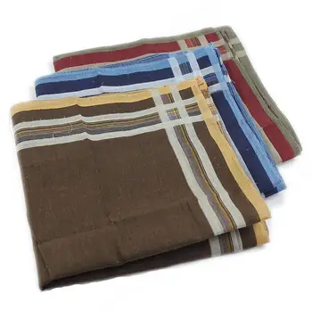 

3 Pc Men's Classic Comfort Soft Cotton Blend Plaid Handkerchief 40*40cm High Quality