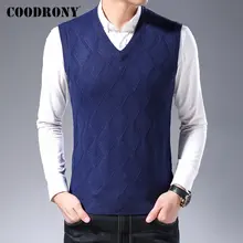 COODRONY брендовый мужской свитер, деловой Повседневный жилет без рукавов, мужской осенний зимний мягкий теплый кашемировый трикотаж, шерстяной пуловер для мужчин 91094