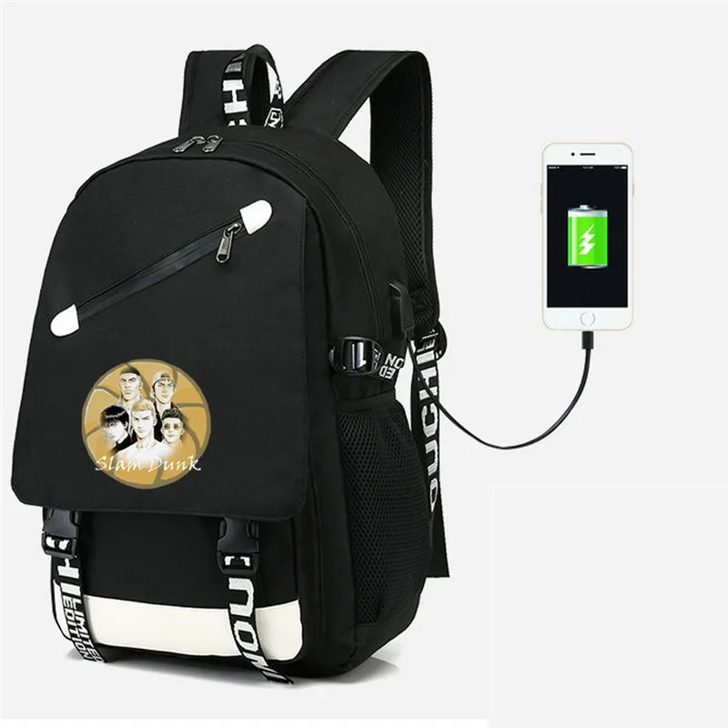 Style 4 SLAM Данк Корзина мяч вентиляторы рюкзак USB Сумка дорожная школьная сумка USB модная школьная Повседневная сумка для ноутбука подарки - Цвет: Style 4