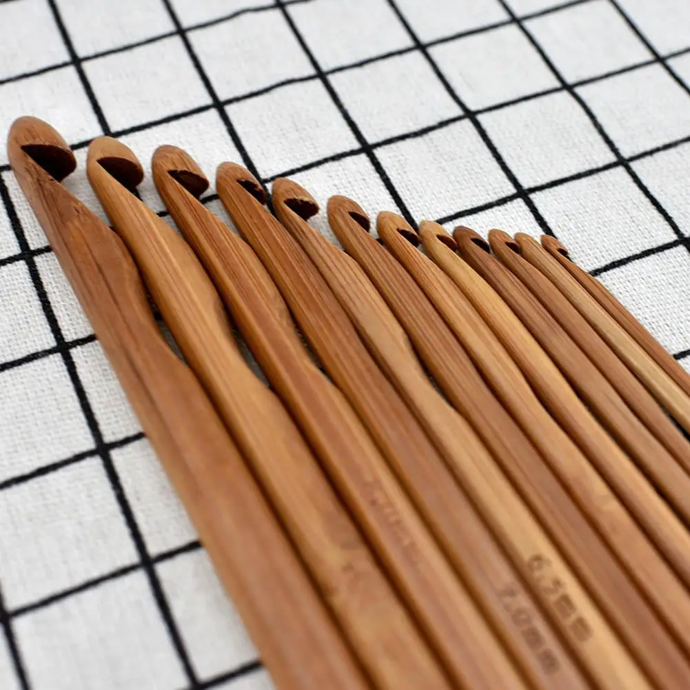 12 шт./компл. Бамбуковые Спицы DIY ручной вязки инструмент свитер набор иголок