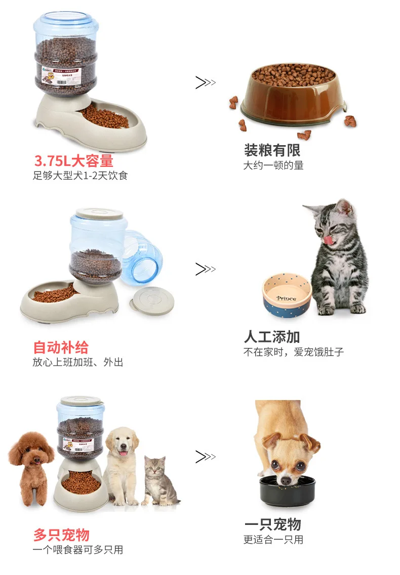 Pet Automatic Water Fountain Feeder Multi-Color Water Bowl Dog Bowl Environmentally Friendly Non-toxic Plastic