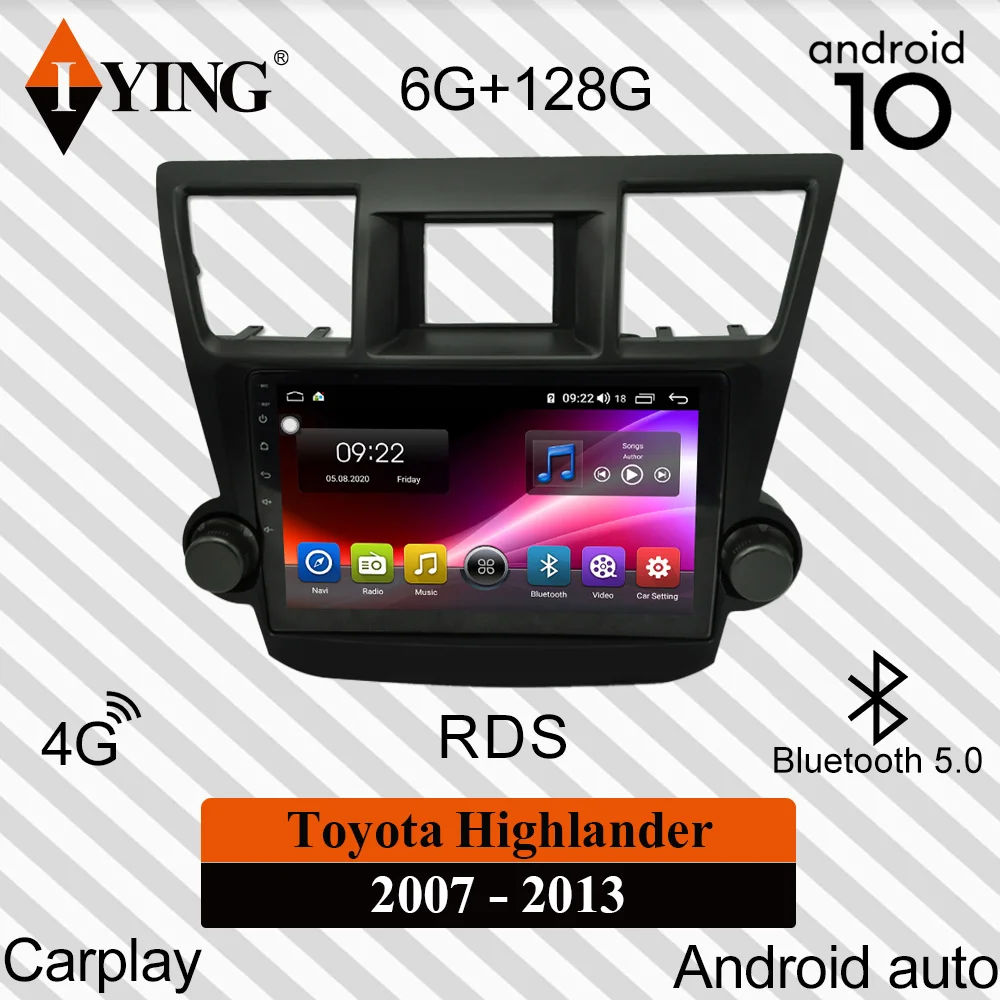 Автомагнитола IYING для Toyota Highlander 2 XU40 2013 2016 мультимедийный видеоплеер с GPS