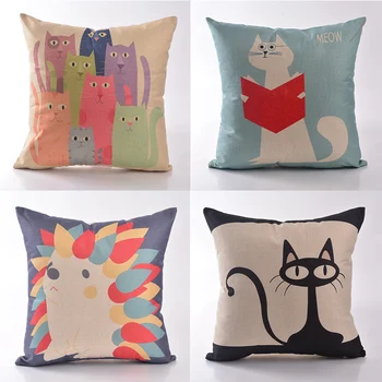

Pillow case 45*45cm Printed pillowcase for household supplies A variety of cute cat elements Boster Case