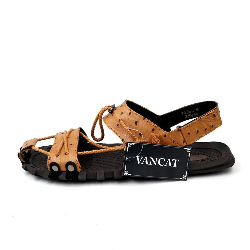 Men Sandals High Quality Genuine Leather Fisherman Shoes Summer Casual Outdoor Sandals Fashion Male Leather Sandals
