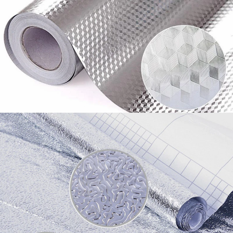 

Aluminum Foil Sticker Oilproof Waterproof Self-Adhesive Wall Sticker High Temperature Resistant Kitchen Wallpapers Stove Sticker