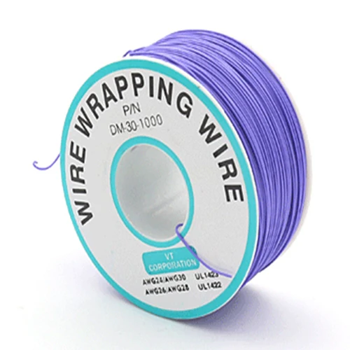 Purple 250 м 30 AWG ПВХ оберточная проволока 10 цветов Оловянная медь электрический кабель для проводника Материнская плата ноутбука PCB разъем припоя - Цвет: Purple
