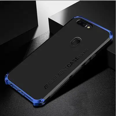 Black Blue Металлический каркас телефона чехол для OPPO R11S тонкий жесткий алюминиевый Гибридный ПК корпус для OPPO R11 S чехлы для OPPOR11S Funda - Цвет: Black Blue