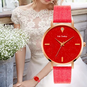 

WJ-8743 Hot Sale Women Starry Sky Watch Luxury Ladies Leather Quartz Watches Clock Luxury Diamond Wristwatch For Female reloj