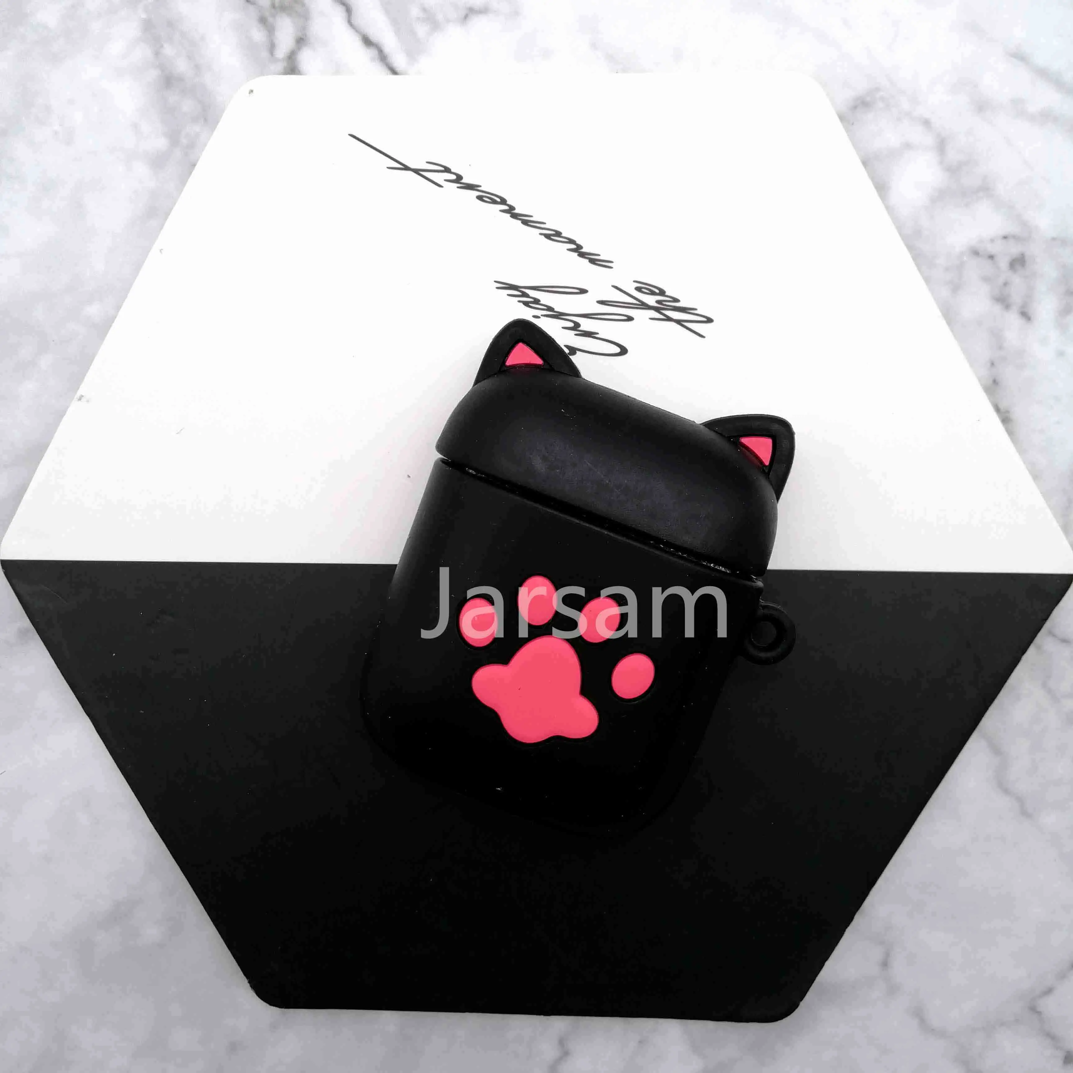 blackpinkcat Мультяшный для airpod беспроводной Чехол для наушников для Apple AirPods 2 Силиконовый чехол для зарядки наушников Защитный чехол для AirPods - Цвет: blackpinkcat