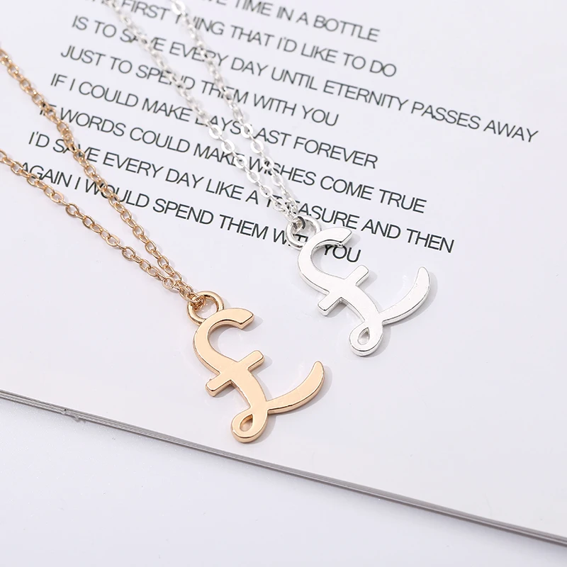 

Simple Alloy Metal Letter Symbol Pictographic Letter Symbol Necklace Women's Golden Necklace Gift for Women's Party
