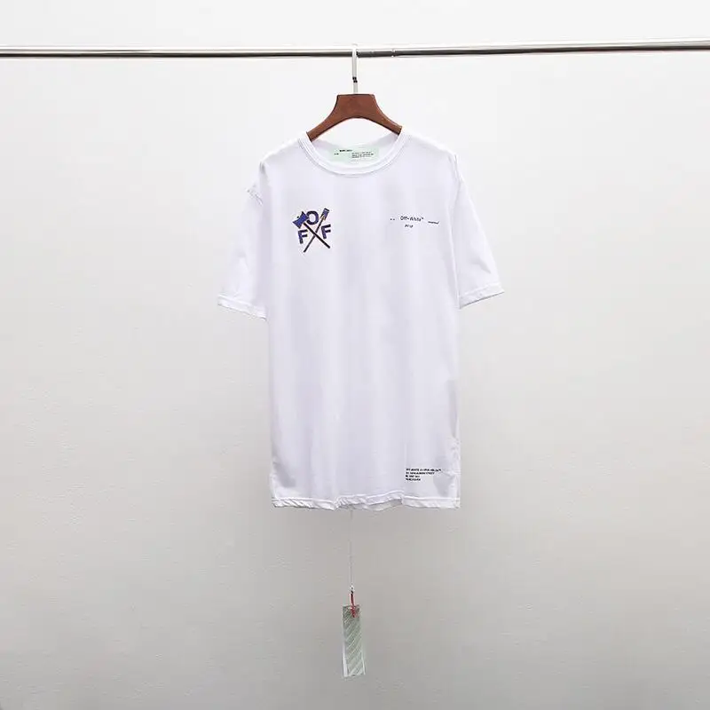 Белый Off-white новая футболка с короткими рукавами и буквенным принтом со стрелками, 19ss, уличная мужская пара в стиле хип-хоп - Цвет: Белый