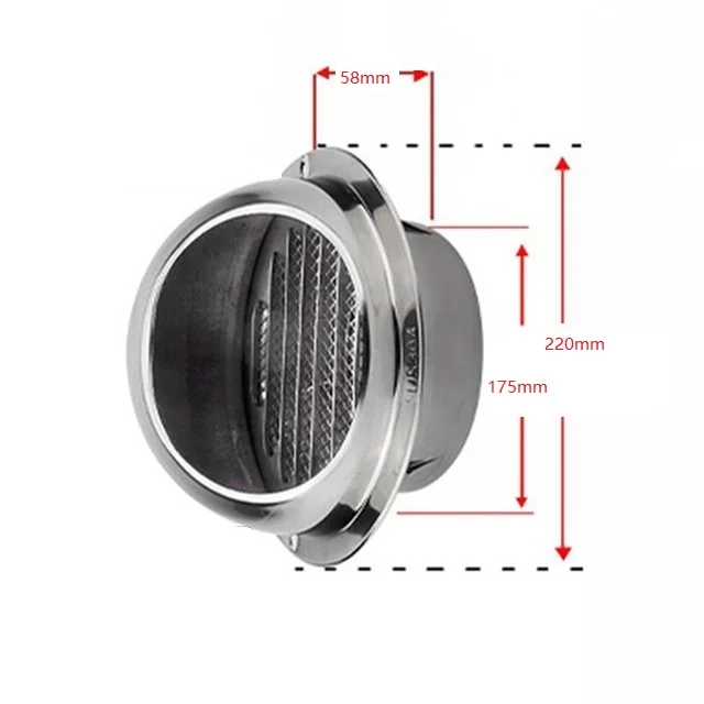 Thickening 180mm Нержавеющая сталь настенное потолочное вентиляционное отверстие воздуховод вентиляция выпускная решетка для вентиляции крышка на выходе Отопление охлаждение и вентиляционные отверстия крышка водонепроницаемый - Цвет: Thickening 180mm