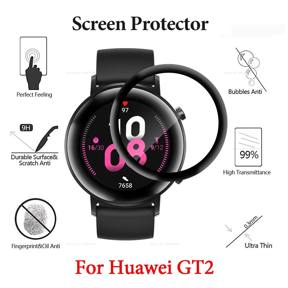 3D утолщенная пленка для huawei GT2 42 мм 46 мм Защитная пленка для экрана для huawei GT2 Смарт часы браслет аксессуары Гидрогелевая пленка