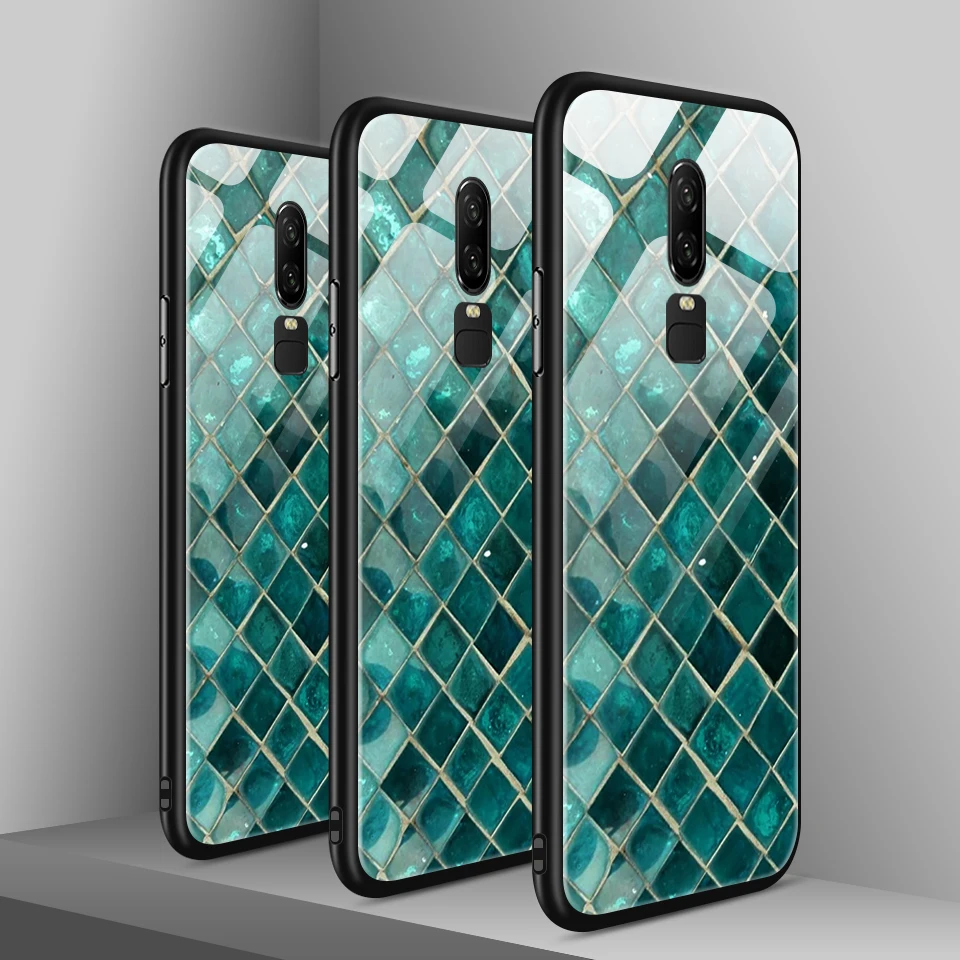 Для OnePlus 6 6T 7 7Pro модный ТПУ чехол для мобильного телефона 1+ 6 6t 7 роскошный ударопрочный закаленное стекло задняя защита жесткий чехол