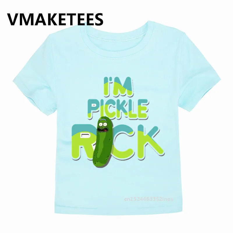 Забавная Футболка с принтом «I'm Pickle Rick» детские летние топы, Детская футболка с дизайном «Rick and Morty», HKP5056B