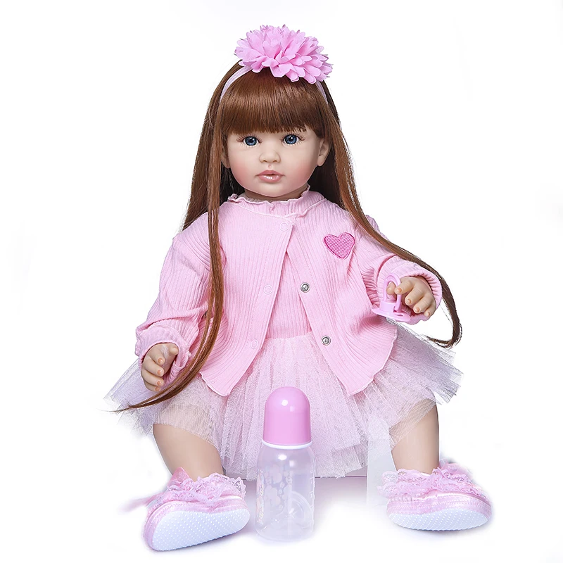 60 см силиконовая кукла Bebe Reborn Реалистичная виниловая принцессы для маленьких