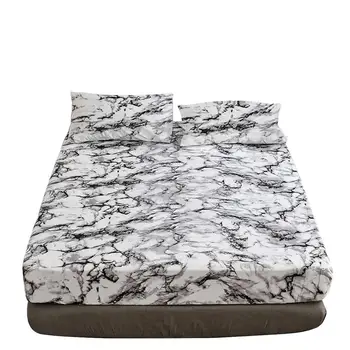 

45 Mattress Protector Marble Pattern Bedspread Fitted Sheet for Beds Elastic Home Textile Twin/Full/Queen/King Bed Cover Set