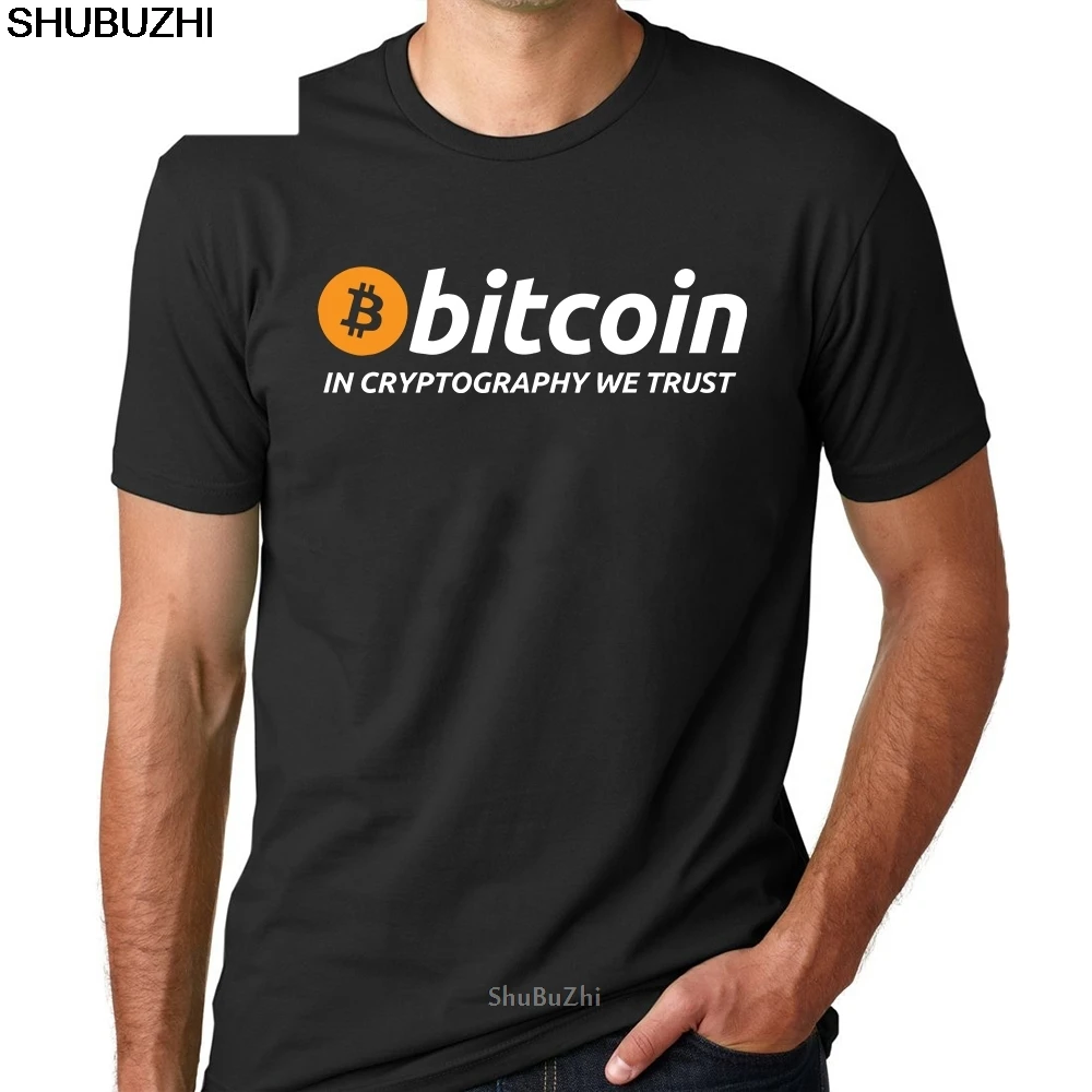 Футболки Биткоин в криптографии, мы доверяем, Мужская футболка с круглым вырезом и коротким рукавом, футболка с криптовалютой, мужские Забавные футболки, хлопковая одежда