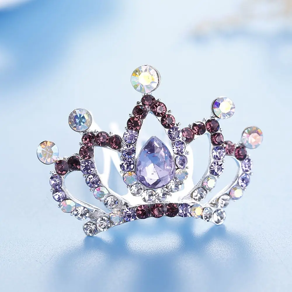 Jewelry Accessories Hair Accessory Girls Kids Hair Jewelry Mini Cute Flower Crystal Rhinestone Princess Crown Hair Comb Birthday Party Tiaras