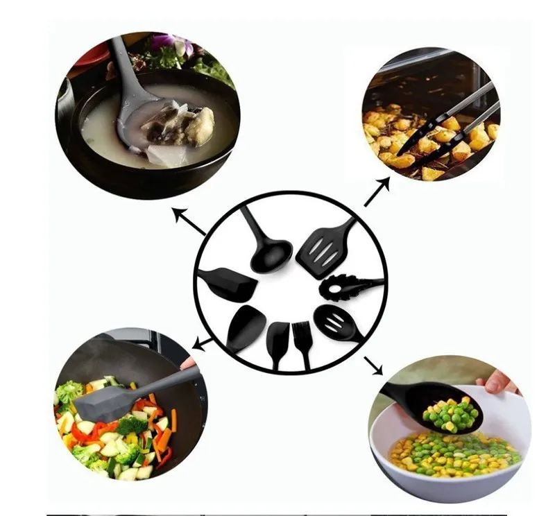 10 шт антипригарный нож Кухня посуда Силиконовая Термостойкая Пособия по