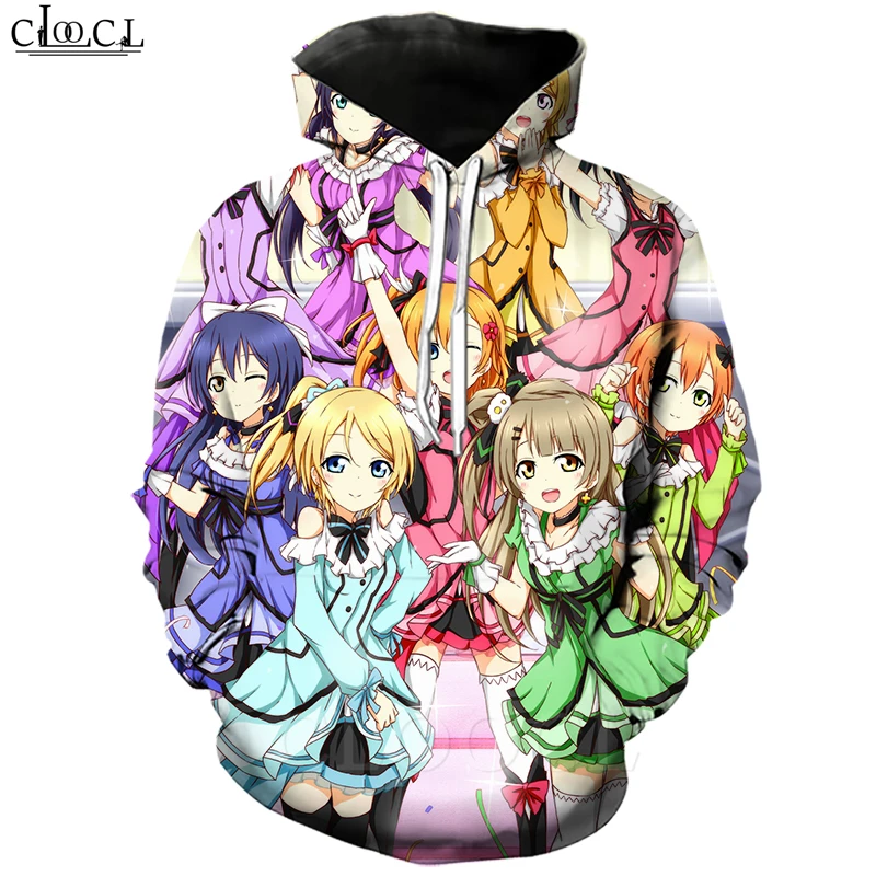 Модные классические толстовки Love Live для мужчин и женщин, 3D принт, японское аниме, кофта для бега, Harajuku, уличная одежда, хипстерский свитер