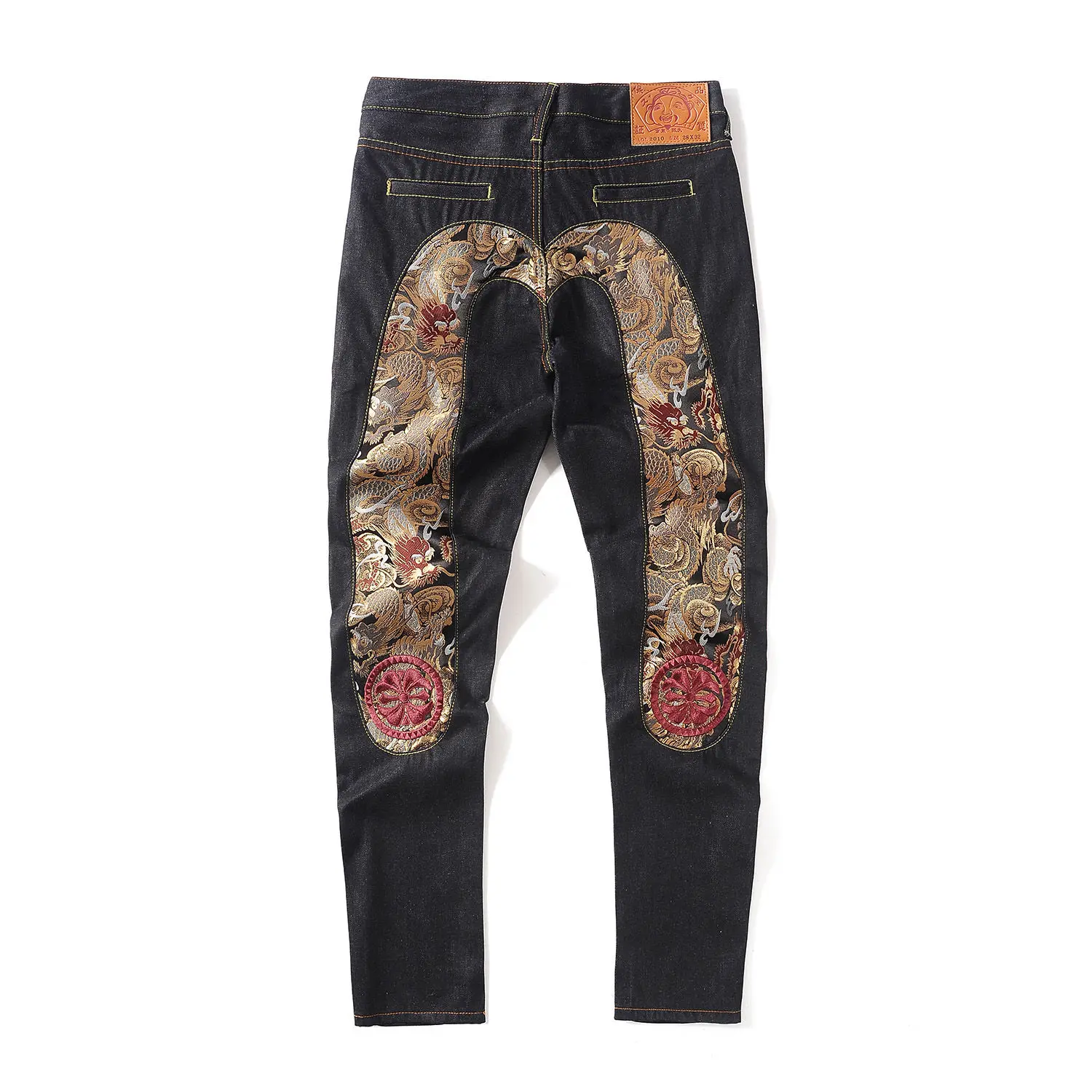 Новинка года; модные повседневные мужские Джинсы Evisu наивысшего качества в стиле хип-хоп с вышивкой; Аутентичные Мужские дышащие прямые брюки