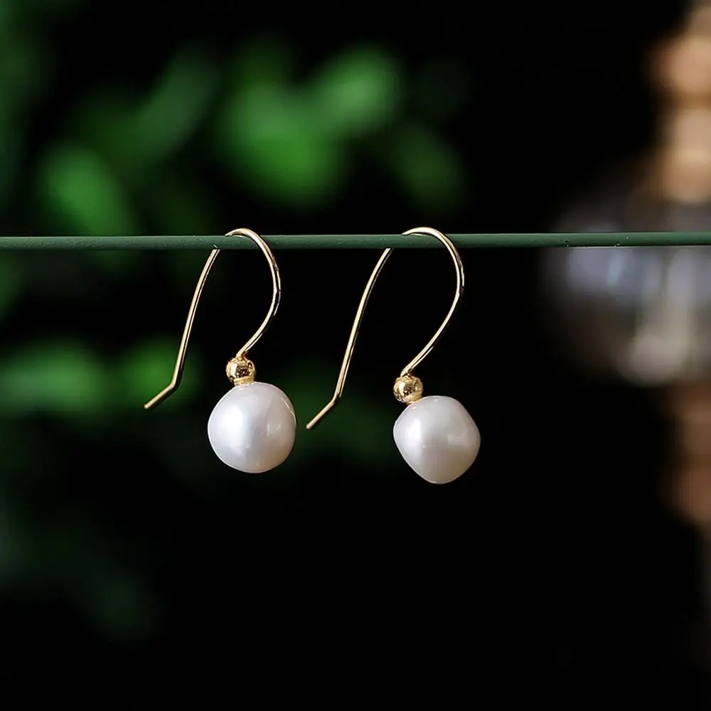 Серьги с жемчугом в стиле барокко пресноводный жемчуг белый неправильный