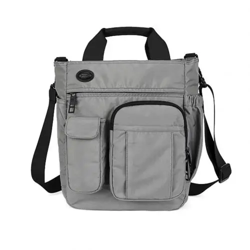 Light Gray Деловые сумки для мужчин мульти молния Tote портфель через плечо сумка для ноутбука - Цвет: Light Gray