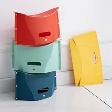 Taburete plegable de plástico, pequeño, de viaje, almacenamiento al aire libre, de doble uso, portátil, de papel ultrafino, Simple