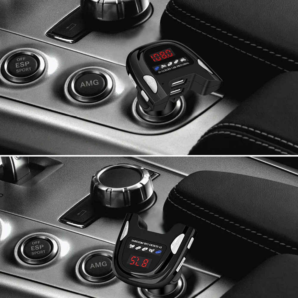 JINSERTA Bluetooth 5,0 FM передатчик двойной USB зарядное устройство U диск стерео воспроизведение музыки автомобиля Handsfree MP3-плеер навигация Reportor
