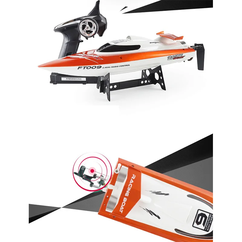 EU Plug FT009 2.4GHz 4 Channel Water Cooling High Speed Racing RC Boat Gift