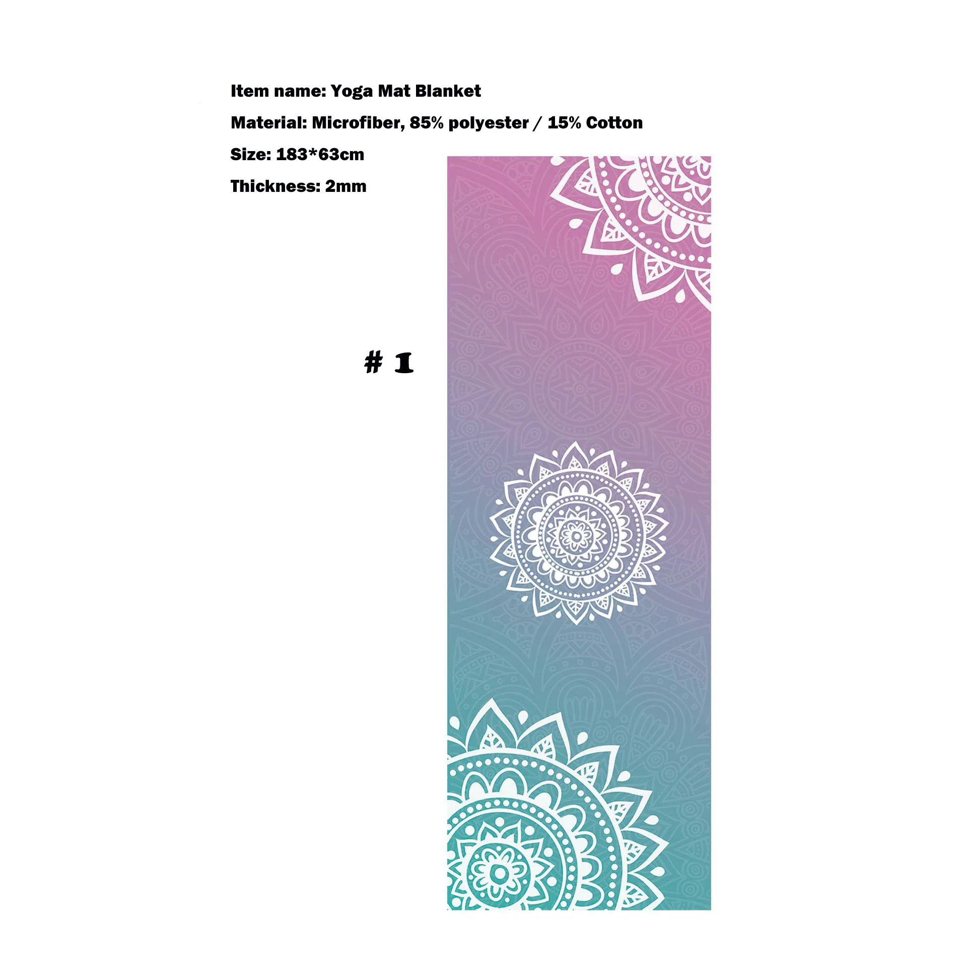 1 Нескользящий Чехол для коврика Mandola для йоги, замшевая текстура, 183*63 см, полотенце для путешествий, спортзала, одеяло для занятий йогой, фитнесом, упражнениями, принадлежности для пилатеса - Цвет: 1
