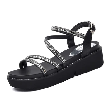 

Summer New Roman Women Sandals Muffin and Platform Women Shoes Shoes Woman Open Toe Sandals Black Women shoes 3-59