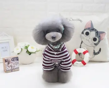 

Pet Dog Clothes Spring Summer Striped British Wind Four-legged Pants S-2XL
