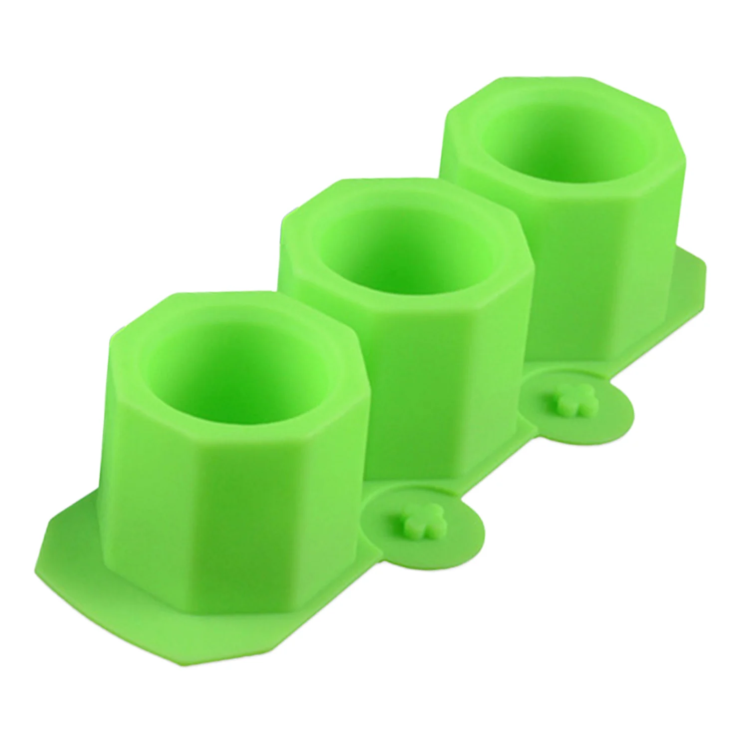 Green 3 слота силиконовые формы для изготовления кубиков льда DIY суккулентные растения Цветочные формы для горшков для изготовления конфет шоколадная глина подсвечник - Цвет: Green