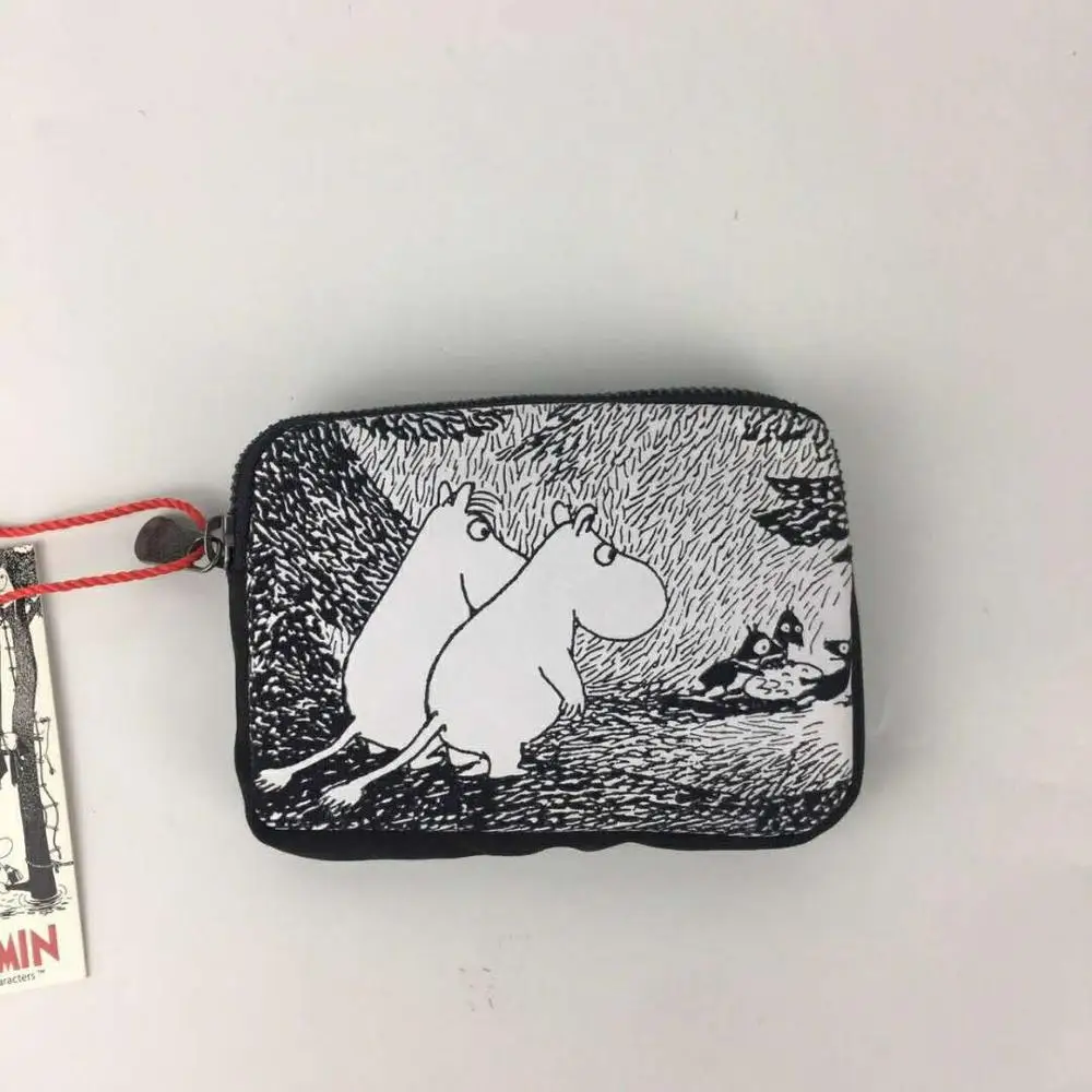 

Moomins Muumi 2020 Every Season Girls Canvas Cute Zero Wallet Black Zipper Cartoon Change Purse Storage Bag