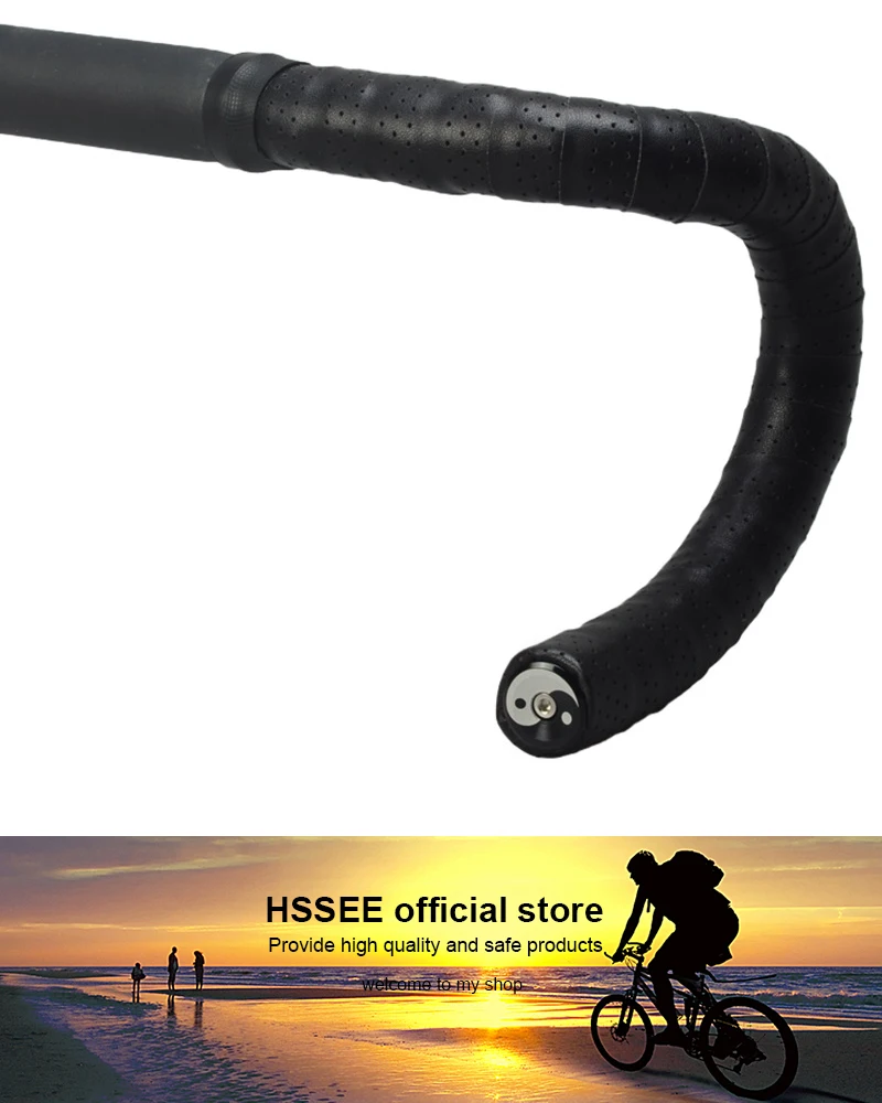 HSSEE Microfiber Reinforced Leather Handlebar Strap Retro Handlebar Strap Racket Strap Easy to Clean Bicycle Accessories
