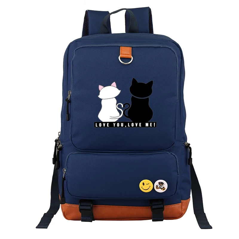Love You Love Me, сумка для ноутбука для мужчин и женщин с принтом кошки, Eastpack, рюкзак для колледжа, школьная сумка для подростков, на заказ, повседневный рюкзак, рюкзаки - Цвет: 807-ff-1205-1