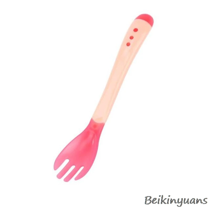 Red fork Дети ребенок учится есть посуда обучающая миска с ложкой анти-падение, бинауральные Детские бобы посуда детская тарелка присоска - Цвет: Red fork