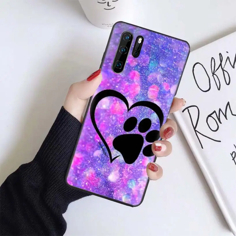 Отпечаток лапы собаки черный чехол для huawei mate 30 20 10 P30 P20 P10 Pro Lite P Smart Z мягкий чехол для телефона