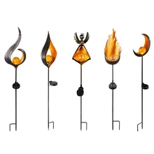 Солнечный газон уличный светильник желтое пламя водонепроницаемая лампа Луна для сада дороги Встроенная перезаряжаемая литиевая батарея дропшиппинг