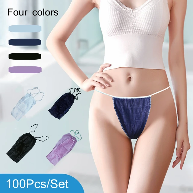 Culotte String Jetable pour Femme Tissu Non Tissé sous-vêtements de Spa  Jetables Respirant pour Le Bronzage Au Spa Salon de Beauté Massage (Color 