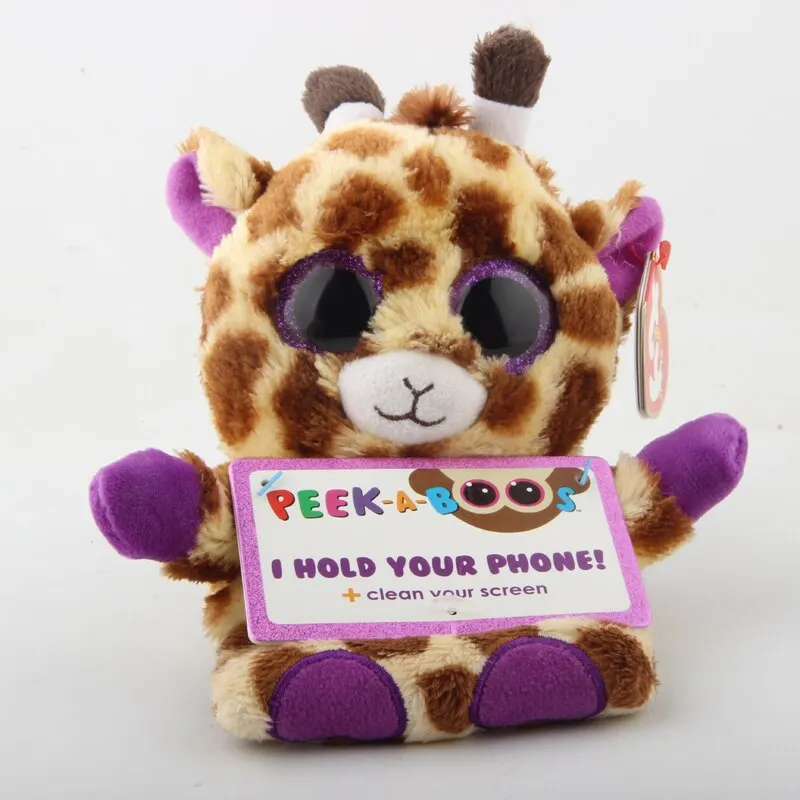 Ty Peek-A-Boo Phone Holder with Screen Cleaner Bottom Plush Stuffed Animal Toys Giraffe Owl Unicorn Elephant Bunny Doll